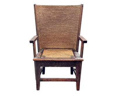 Lot 924 - A Scottish Orkney early 20th century oak & seagrass child's chair.