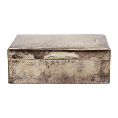 Lot 206 - An Art Deco silver engine turned cigarette box by Alexander Clark & Co Ltd.