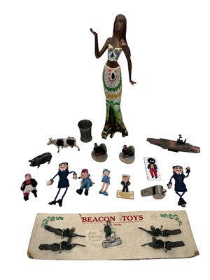 Lot 66 - Collectables including figures and fridge...