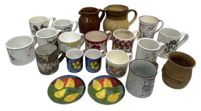 Lot 68 - Portmeirion mugs, an Emma Bridgewater mug with...