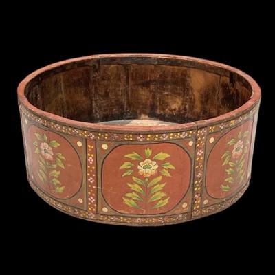 Lot 58 - An Indian hand-painted wooden bowl, 32cm in...