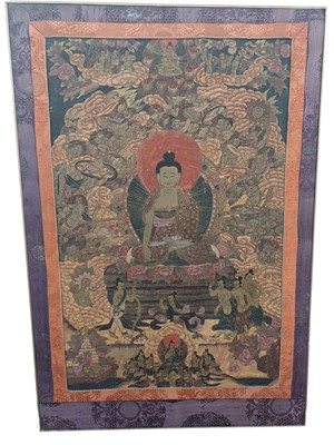 Lot 553 - A Tibetan Thangka.