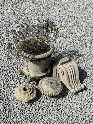 Lot 770 - A cast stone garden urn.