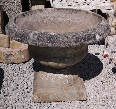 Lot 152 - A reconstituted stone garden urn planter....