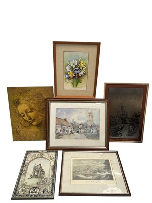 Lot 73 - A signed and titled watercolour print by...