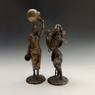 Lot 84 - A Nigerian bronze figure of a female water...