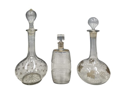 Lot 52 - An early 20th century glass bottle/decanter,...