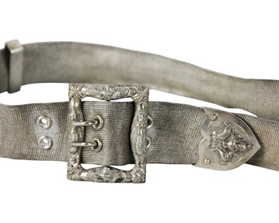 Lot 538 - An Asian white metal mesh belt.