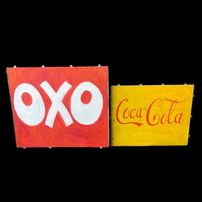 Lot 75 - Two Hand painted on wood Advertising signs....