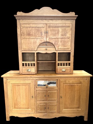 Lot 7 - A blonde oak dresser, 178cm wide, 225cm tall...