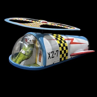Lot 84 - A vintage tin plate XZ-7 helicopter by Asahi...