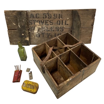 Lot 88 - A Vintage wooden box and lid, possibly of...