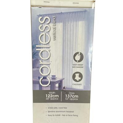 Lot 97 - A Dunelm cordless vertical blind. Width 122cm...