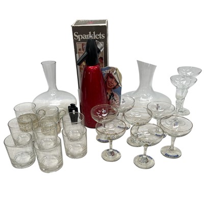 Lot 107 - A Sparklets soda syphon, Babycham glasses,...