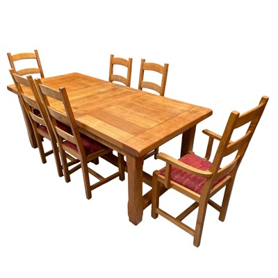 Lot 3 - A Solid Blonde Oak Dining Table with Four...