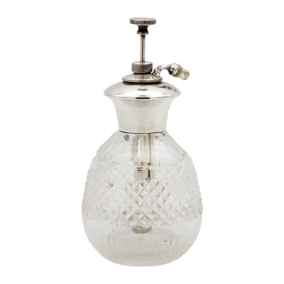 Lot 152 - A George V silver-mounted cut glass atomizer.