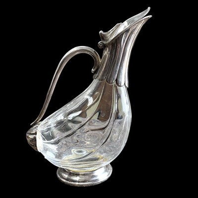 Lot 98 - A silver plated glass decanter by Zwiesel,...