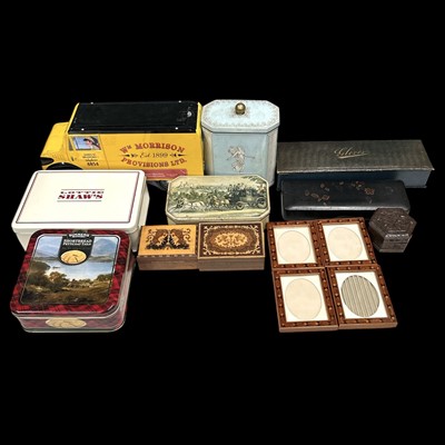 Lot 138 - A selection of vintage tins, boxes and picture...