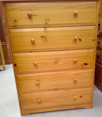 Lot 157 - Modern Pine Tallboy. The Tallboy is 111cm tall,...