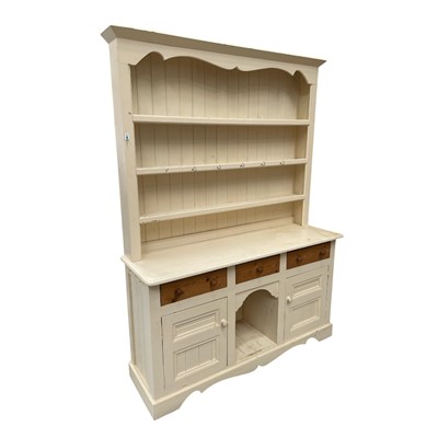 Lot 159 - A Painted Pine Dresser. The Dresser is 209cm...