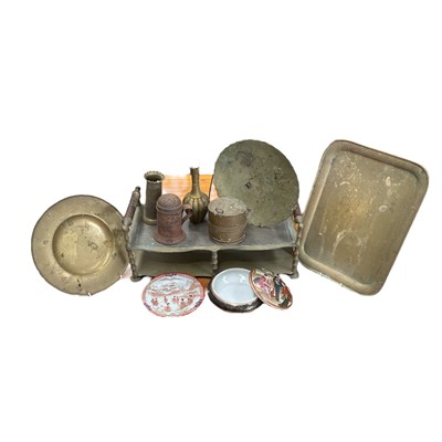 Lot 177 - A collection of Brassware and base metal items,...