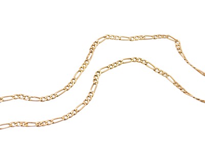 Lot 16 - A 9k figaro link chain.