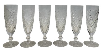 Lot 65 - A set of six good quality crystal champagne...