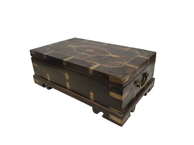 Lot 41 - An Anglo-Indian rosewood box with brass inlays,...