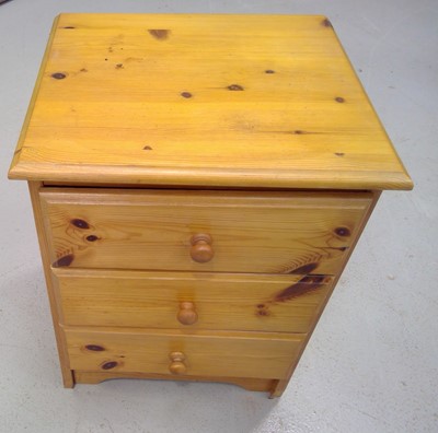 Lot 51 - Pine Bedside Chest of Drawers. 48cm tall, 44cm...