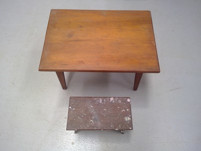 Lot 68 - An Oak Child's Stool and a Mahogany Table. The...