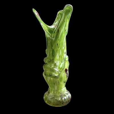 Lot 43 - A green flecked hand-blown Murano style, "Hand...