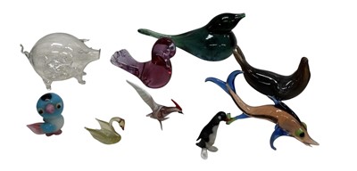 Lot 82 - Art glass animals, including a seal by Langham,...