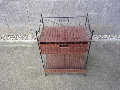 Lot 83 - A Metal and Plastic Shelf Unit. 70cm tall,...
