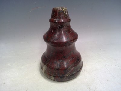 Lot 37 - A Serpentine Lamp Base. The Base is 14cm tall...