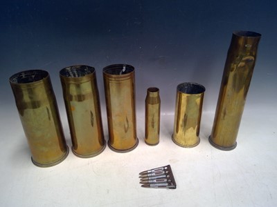 Lot 36 - A Selection of Brass Shell Cases and a Clip of...