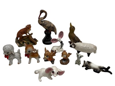 Lot 85 - Vintage animal figures, mostly porcelain, a...
