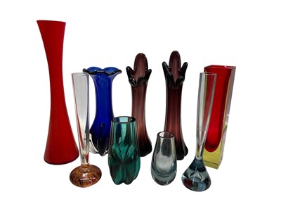 Lot 88 - Mid-century art glass vases, including a...