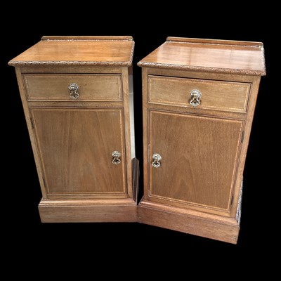 Lot 100 - A pair of mahogany bedside stands, 36cm wide,...