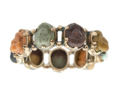 Lot 55 - A 19th-century Grand Tour lava cameo set in a gold ring.