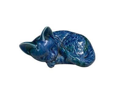 Lot 127 - A Lamorna Pottery cat, width 20cm.