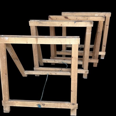 Lot 143 - Two pairs of trestle legs, 84cm wide and 79 cm...