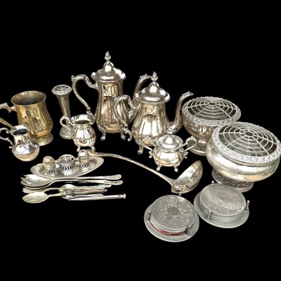 Lot 148 - A selection of silver-plated ware.