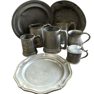 Lot 83 - A collection of antique pewter