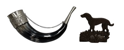 Lot 161 - A cast iron door stop in the form of a dog,...