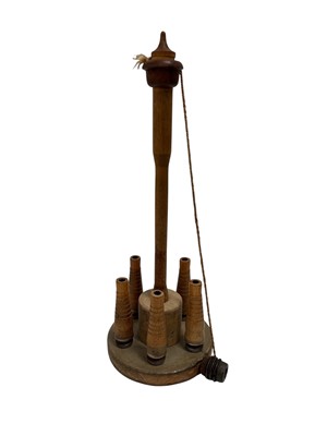 Lot 166 - A vintage set of wooden bar skittles, height...