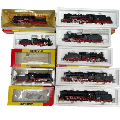 Lot 3 - Eight Fleischmann H0/00 Locomotives in...