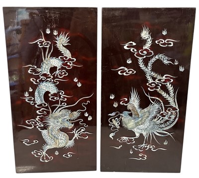 Lot 175 - Two Chinese mother-of-pearl inlaid lacquered...