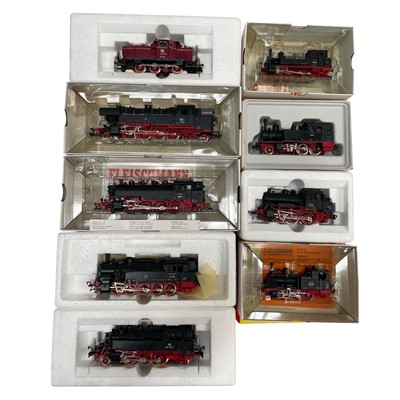 Lot 4 - Nine Fleischmann H0/00 Locomotives in Original...