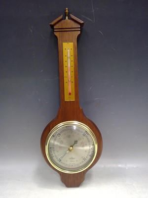 Lot 48 - A Banjo Barometer and Thermometer. The...