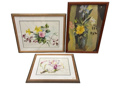 Lot 92 - Two floral watercolour paintings (signed 'Tink'...